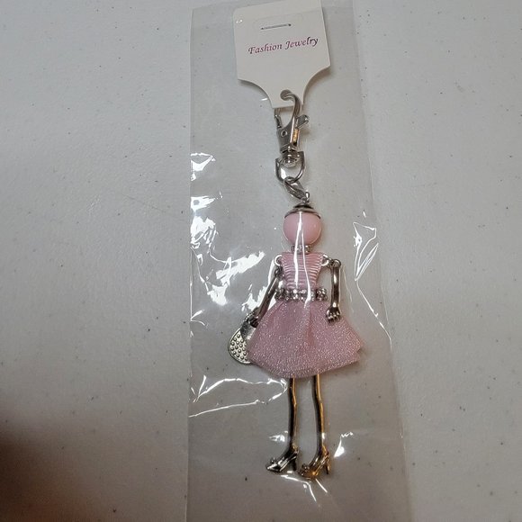 Purse Charm/Key Chain- Fashion Women Pink - Picture 1 of 3